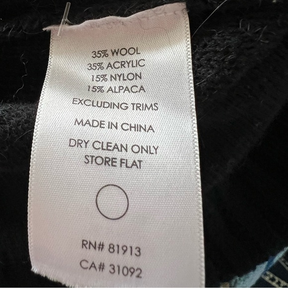 PLENTY By Tracy Reese Black Wool Alpaca Blend Silver Embellished Cardigan S NEW - Picture 6 of 6